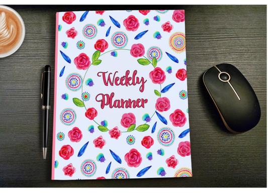 Bright and Colorful Undated One-Year Daily/Weekly Planner/Agenda with Watercolor Illustrations, Floral, Paperback
