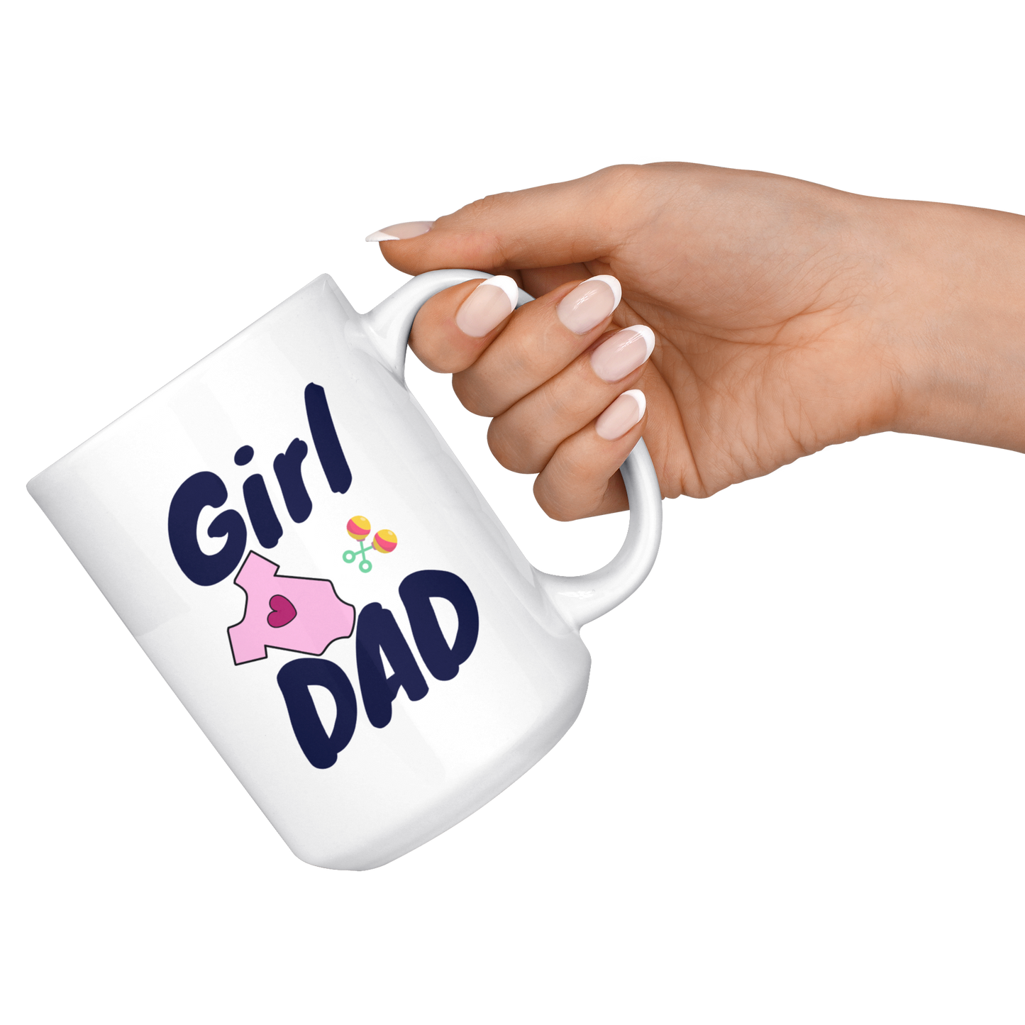 Dad Mug - 'Girl Dad' (Blue) - Makes a great gift for Birthdays, Christmas, Father's Day or anytime!