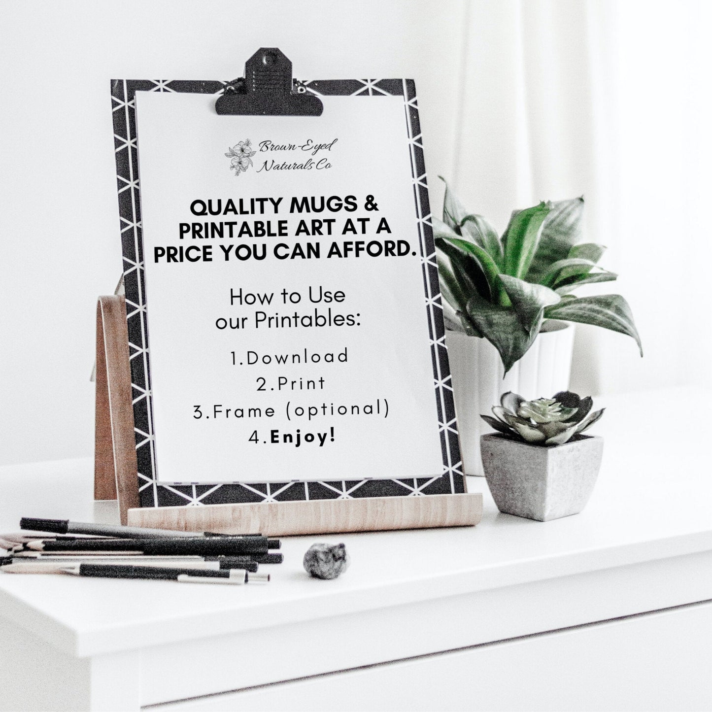 'By His Grace, You Are Enough!' Instant-Download Typography Art Print in Black and White