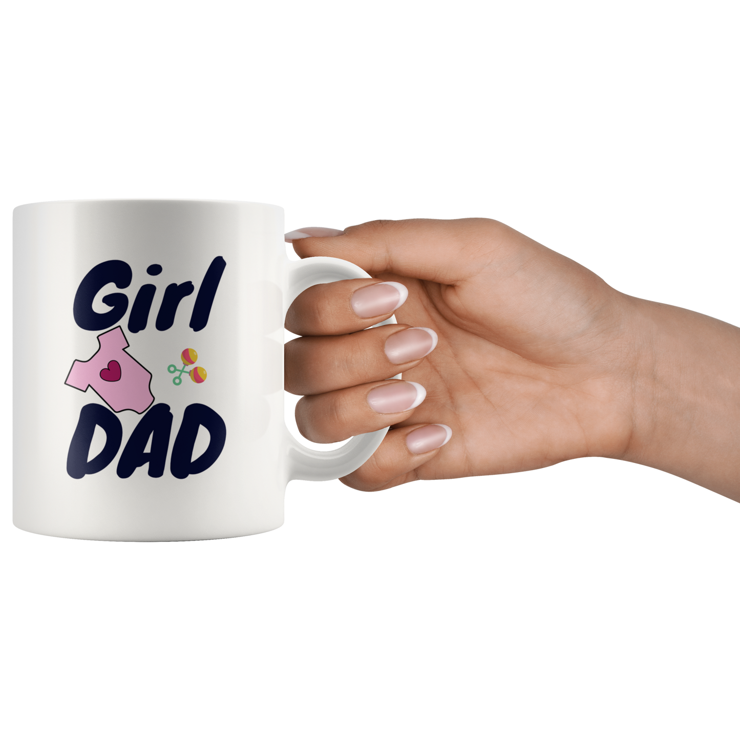 Dad Mug - 'Girl Dad' (Blue) - Makes a great gift for Birthdays, Christmas, Father's Day or anytime!