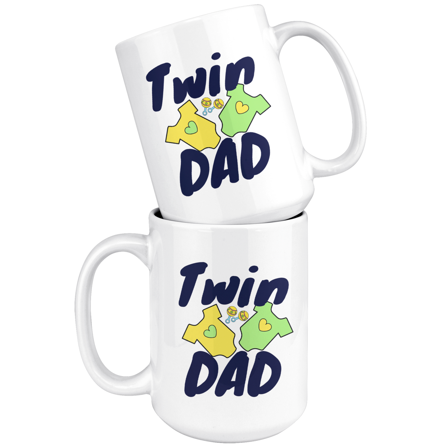 Dad Mug - 'Twin Dad' (Blue) - Makes a great gift for Birthdays, Christmas, Father's Day or anytime!
