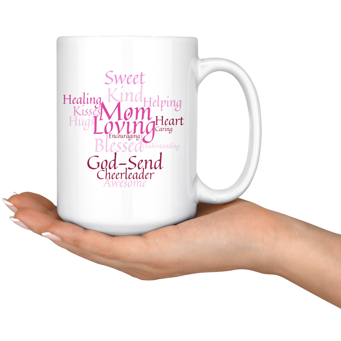 Mom Mug 'Pink Petals' - Makes a Great Gift for Birthdays, Christmas, Mother's Day or anytime!