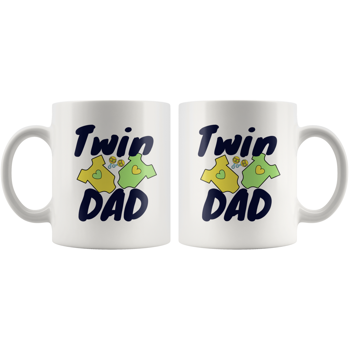 Dad Mug - 'Twin Dad' (Blue) - Makes a great gift for Birthdays, Christmas, Father's Day or anytime!