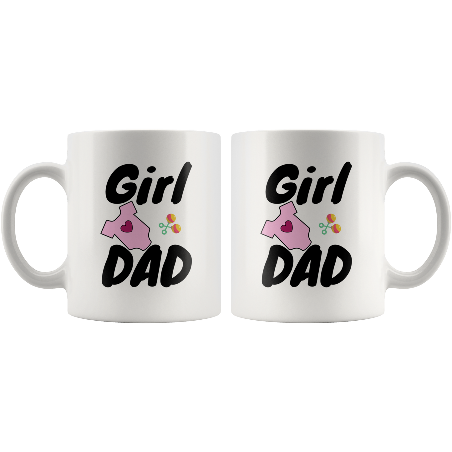 Dad Mug - 'Girl Dad' (Black) - Makes a great gift for Birthdays, Christmas, Father's Day or anytime!
