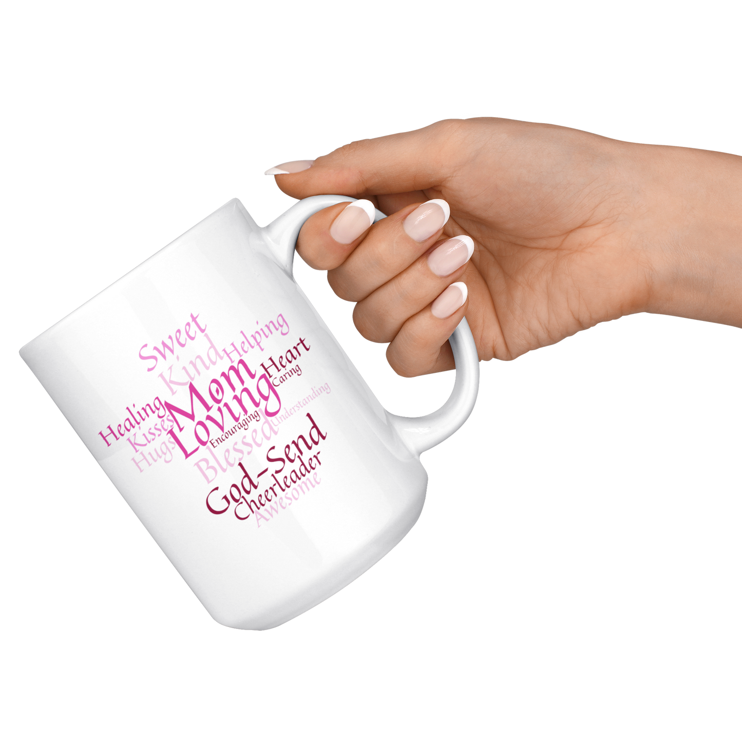 Mom Mug 'Pink Petals' - Makes a Great Gift for Birthdays, Christmas, Mother's Day or anytime!