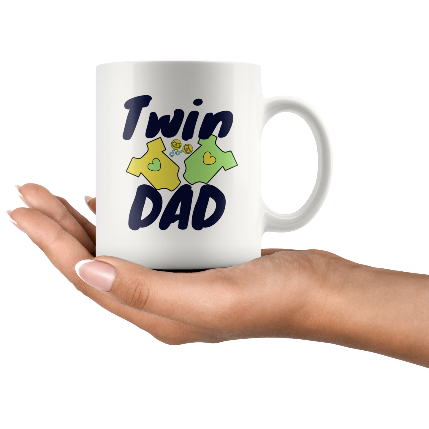 Dad Mug - 'Twin Dad' (Blue) - Makes a great gift for Birthdays, Christmas, Father's Day or anytime!