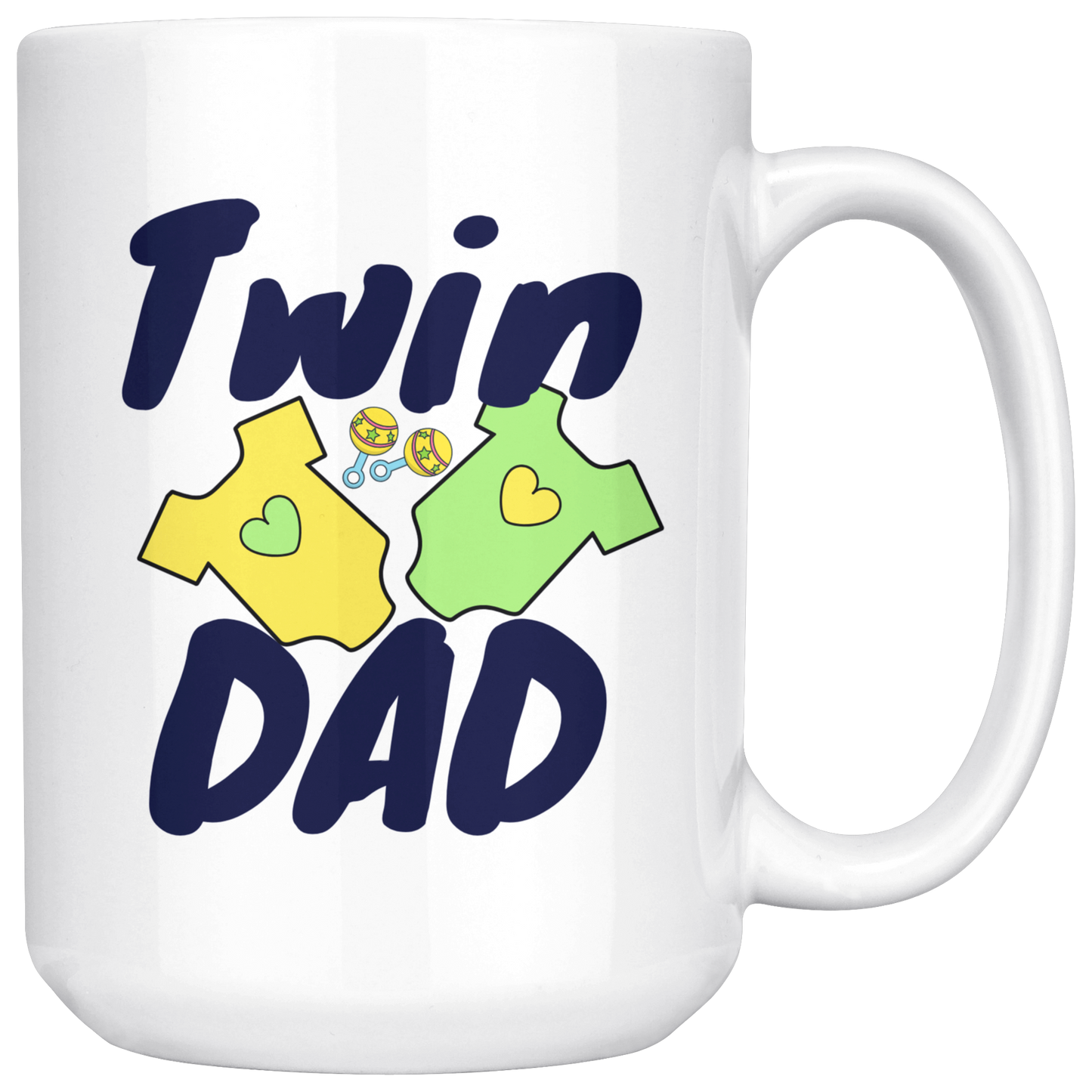 Dad Mug - 'Twin Dad' (Blue) - Makes a great gift for Birthdays, Christmas, Father's Day or anytime!