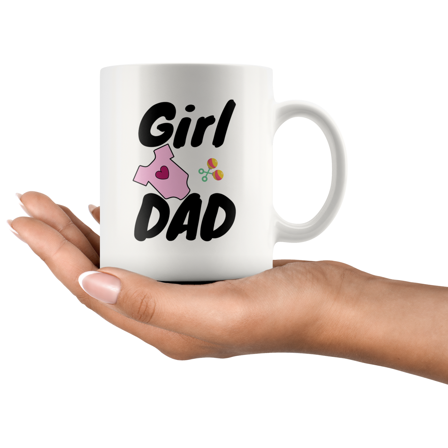 Dad Mug - 'Girl Dad' (Black) - Makes a great gift for Birthdays, Christmas, Father's Day or anytime!