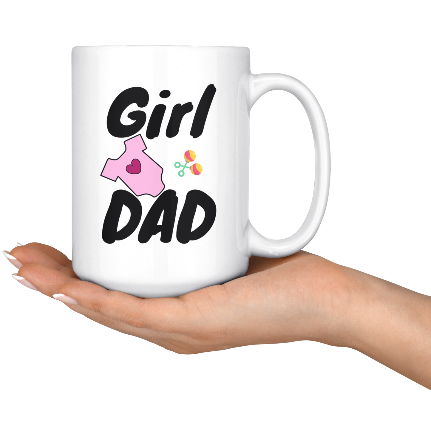 Dad Mug - 'Girl Dad' (Black) - Makes a great gift for Birthdays, Christmas, Father's Day or anytime!
