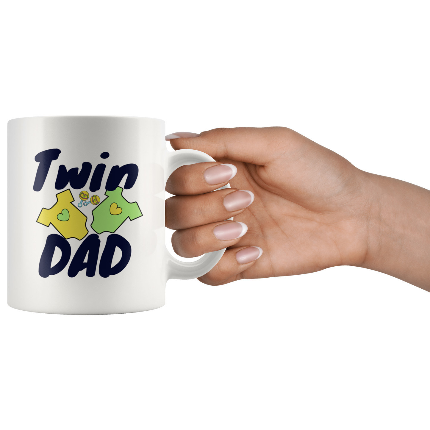 Dad Mug - 'Twin Dad' (Blue) - Makes a great gift for Birthdays, Christmas, Father's Day or anytime!