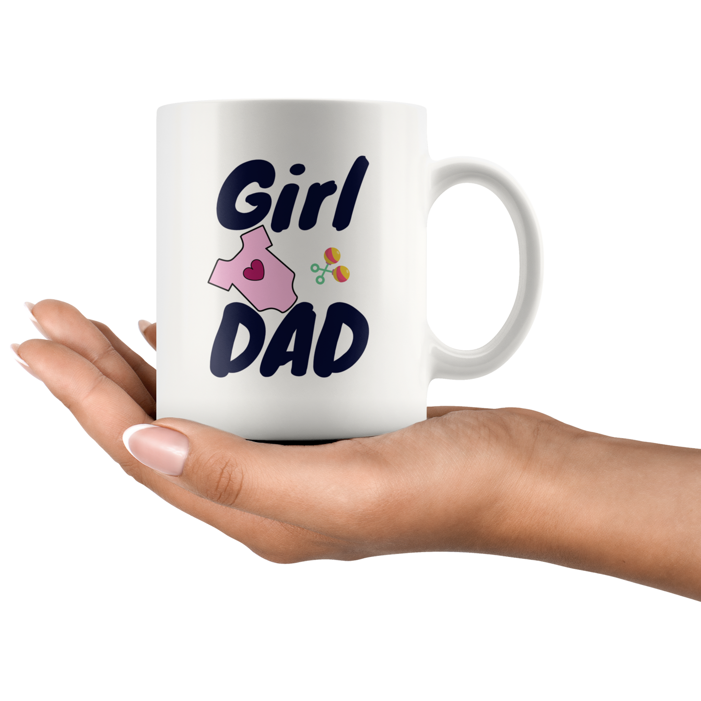 Dad Mug - 'Girl Dad' (Blue) - Makes a great gift for Birthdays, Christmas, Father's Day or anytime!