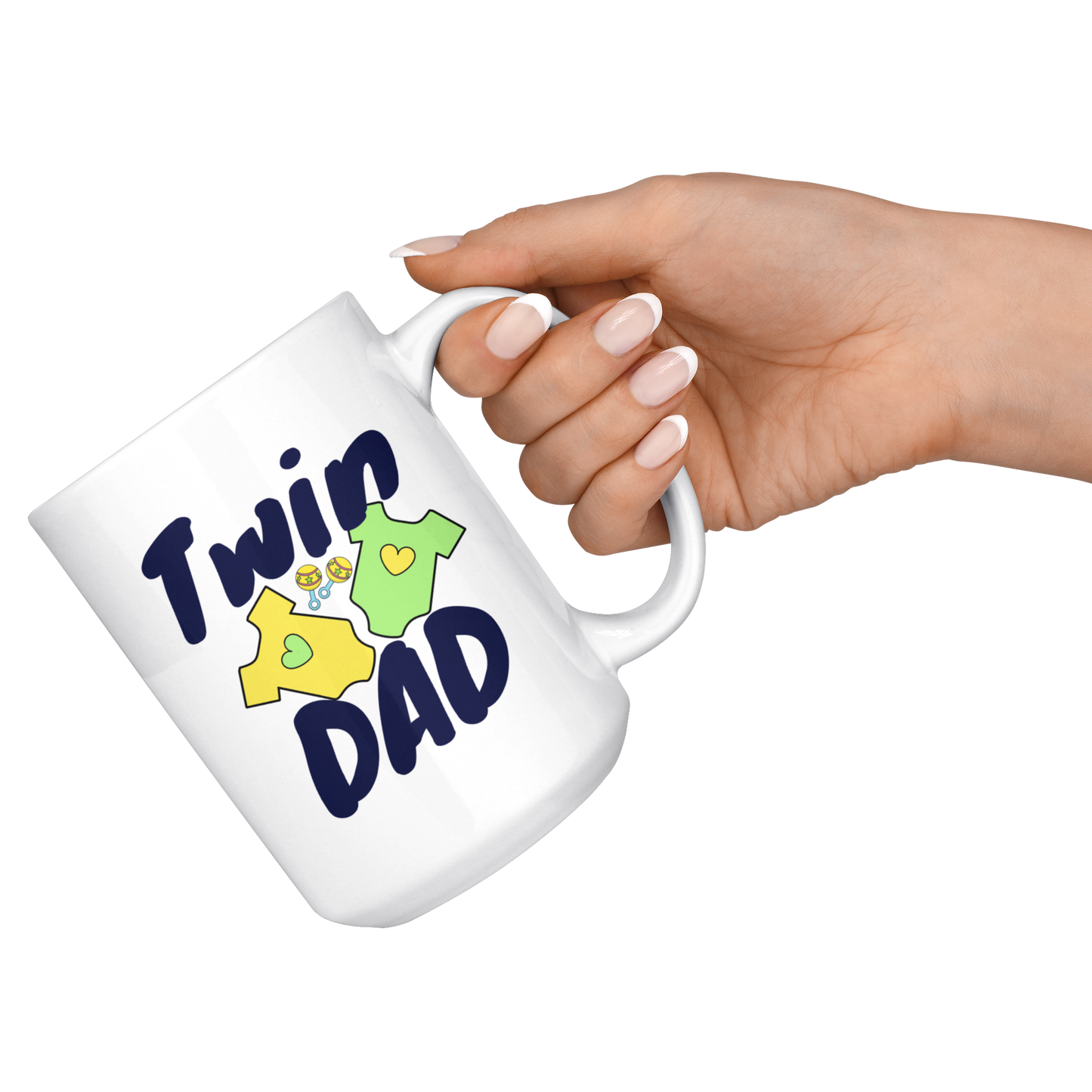 Dad Mug - 'Twin Dad' (Blue) - Makes a great gift for Birthdays, Christmas, Father's Day or anytime!
