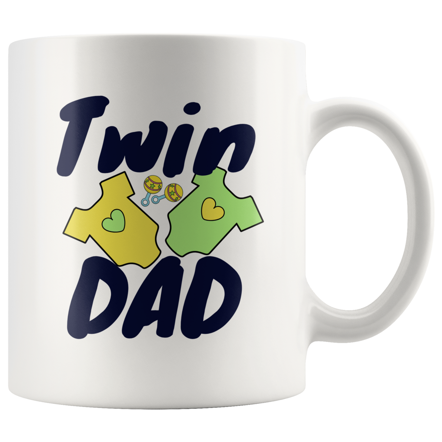 Dad Mug - 'Twin Dad' (Blue) - Makes a great gift for Birthdays, Christmas, Father's Day or anytime!
