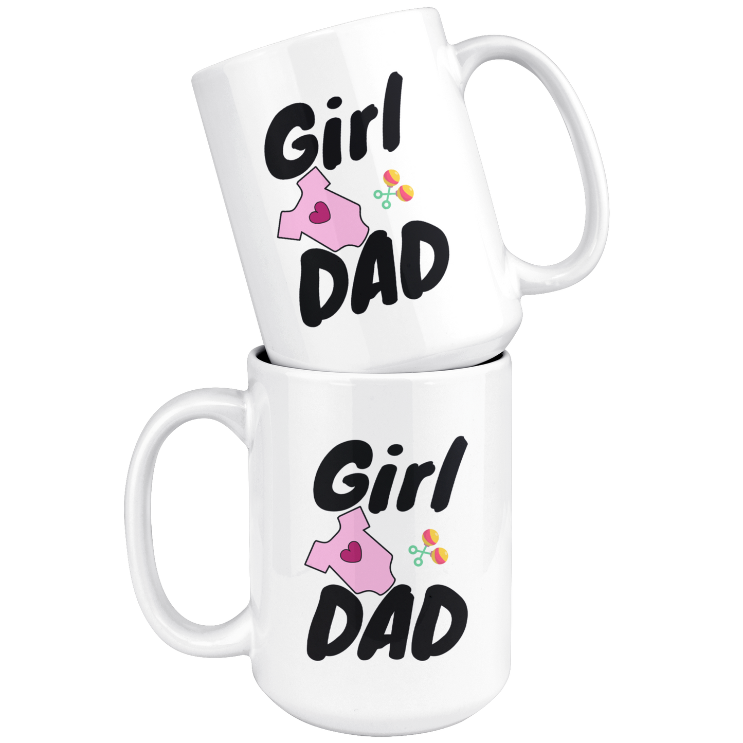Dad Mug - 'Girl Dad' (Black) - Makes a great gift for Birthdays, Christmas, Father's Day or anytime!