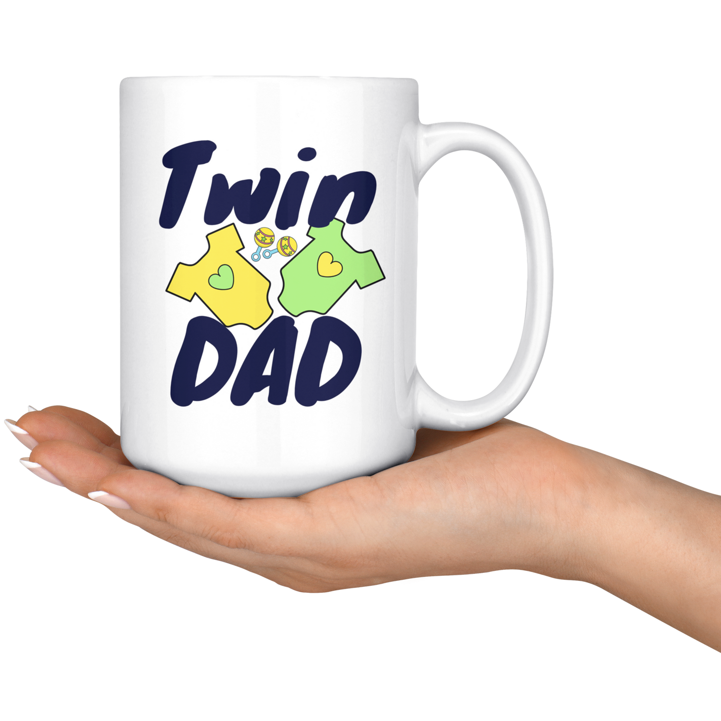 Dad Mug - 'Twin Dad' (Blue) - Makes a great gift for Birthdays, Christmas, Father's Day or anytime!
