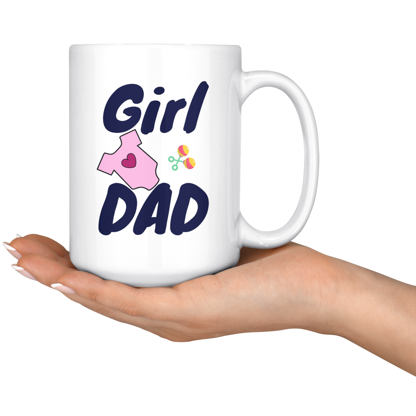 Dad Mug - 'Girl Dad' (Blue) - Makes a great gift for Birthdays, Christmas, Father's Day or anytime!