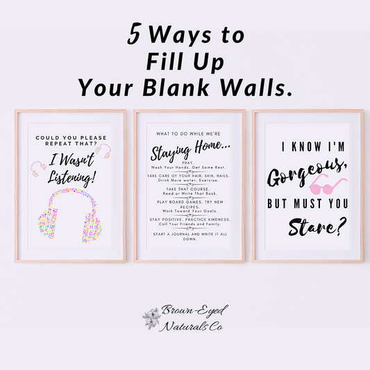 3 framed instant-download wall art prints hanging together on a wall