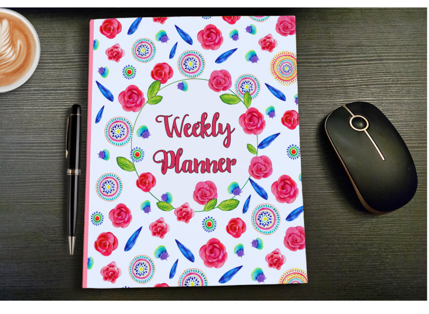 Bright and Colorful Undated One-Year Daily/Weekly Planner/Agenda with Watercolor Illustrations, Floral, Paperback