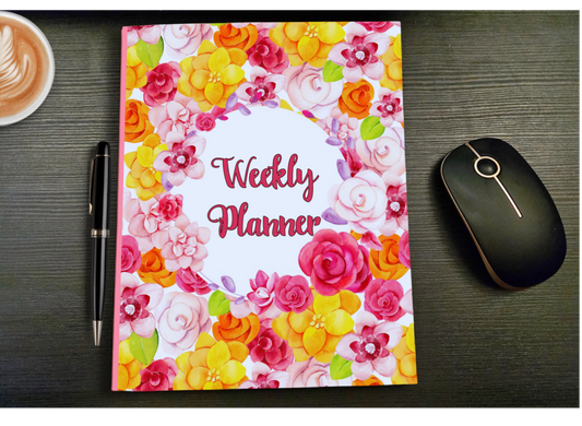 Bright and Colorful Undated One-Year Daily/Weekly Planner/Agenda with Watercolor Illustrations, Floral, Paperback