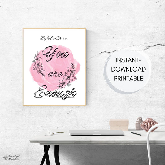 Instant-Download Watercolor Typography Print in Rose, Printable, Home/Office/Home Office/Bedroom/Living Room Wall Art Print