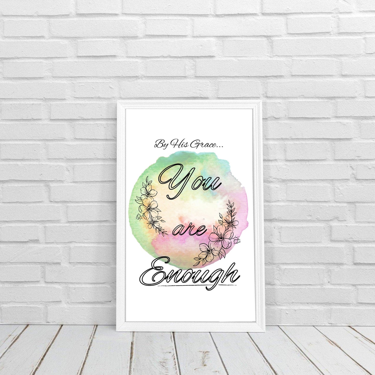 Instant-Download Watercolor Typography Print in Rainbow, Printable, Home/Office/Home Office/Bedroom/Living Room Wall Art Print