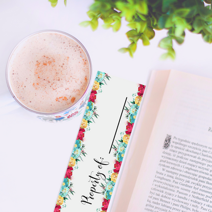 Printable Floral "Property of" Bookmark