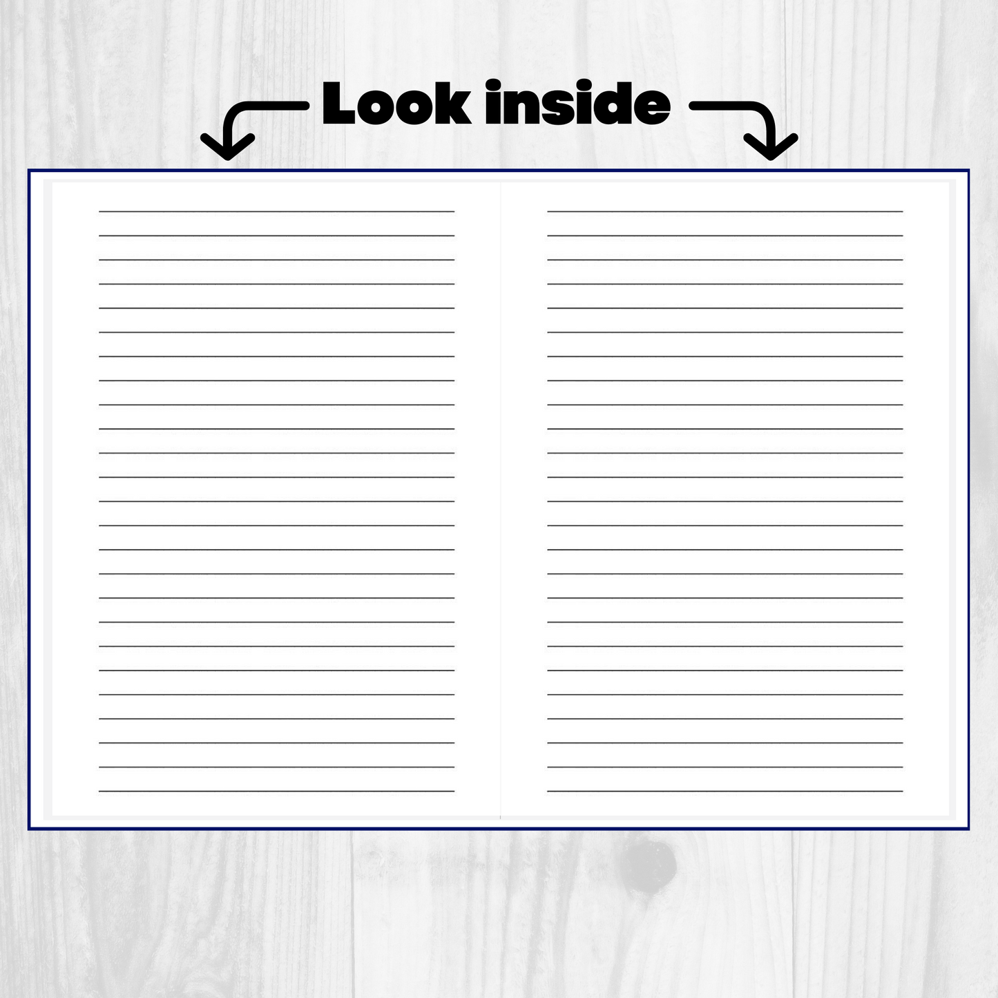 a look inside 6X9 blank-lined notebook