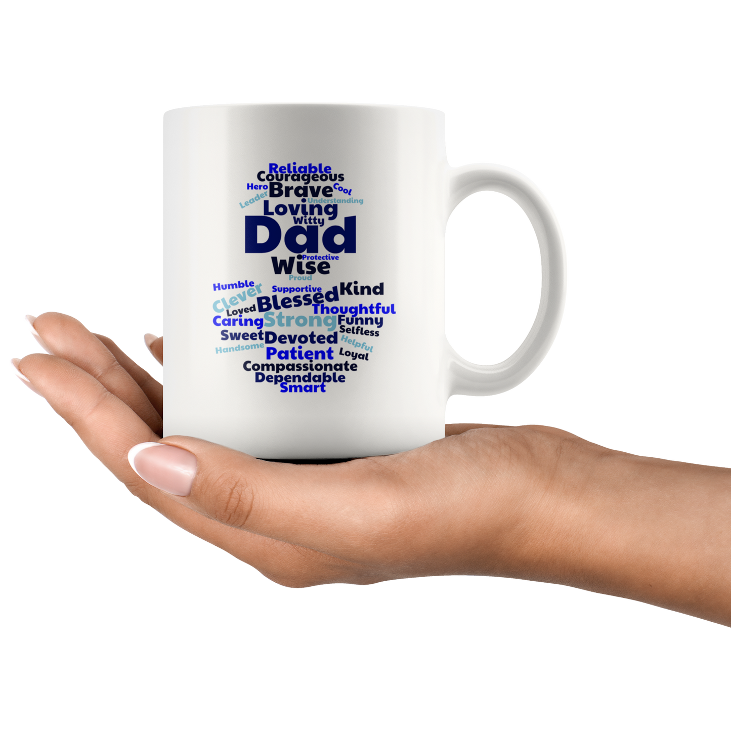 Dad Mug - 'Deep Blue' - Makes a great gift for Birthdays, Christmas, Father's Day or anytime!