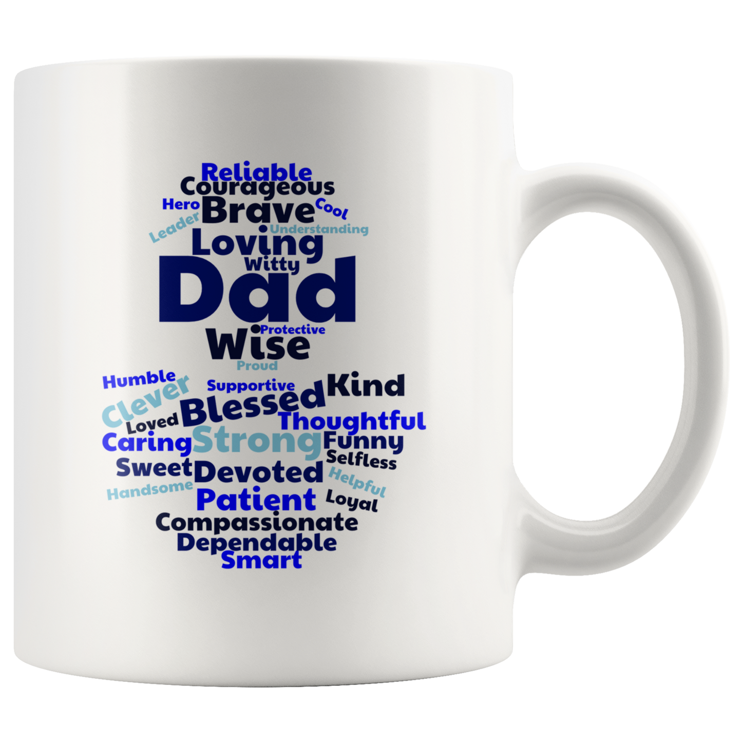 Dad Mug - 'Deep Blue' - Makes a great gift for Birthdays, Christmas, Father's Day or anytime!