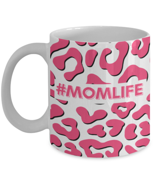 'momlife' Leopard Print Mug-Blk_Pnk
