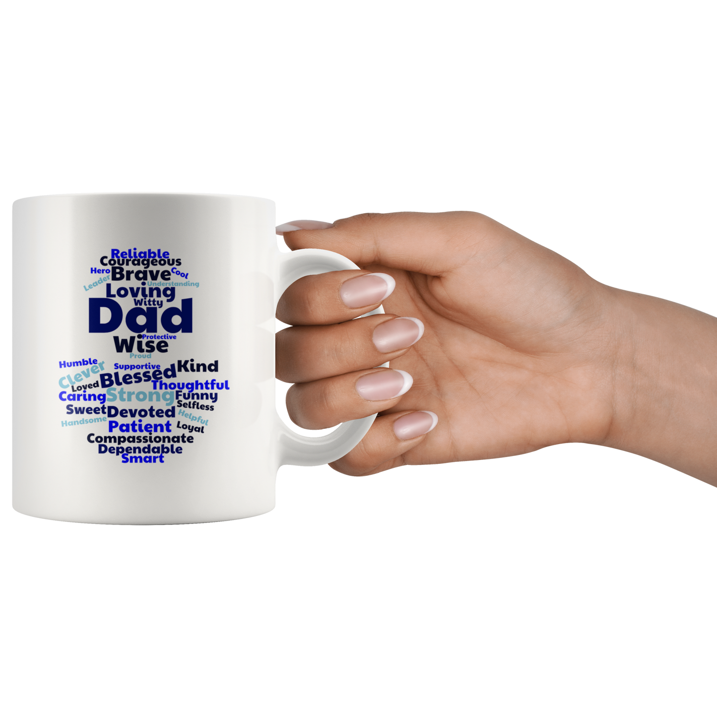 Dad Mug - 'Deep Blue' - Makes a great gift for Birthdays, Christmas, Father's Day or anytime!