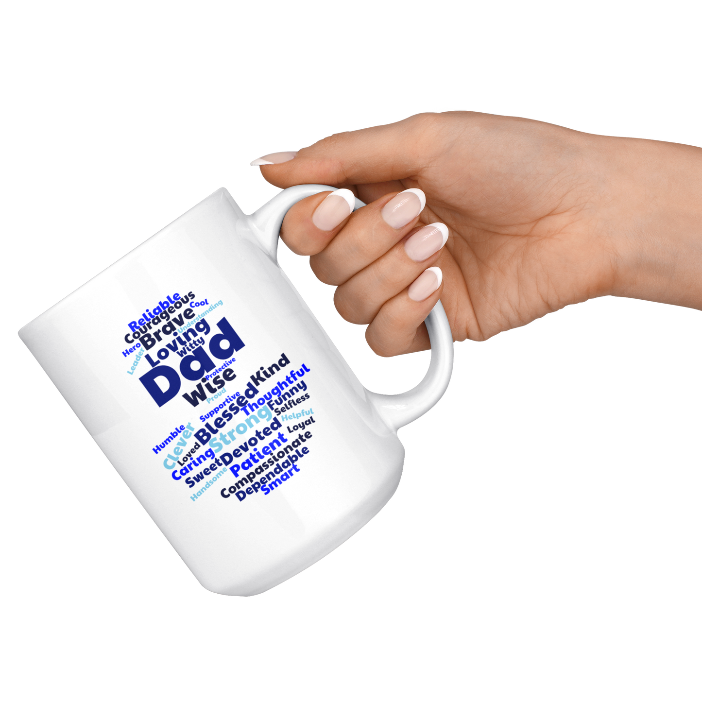 Dad Mug - 'Deep Blue' - Makes a great gift for Birthdays, Christmas, Father's Day or anytime!