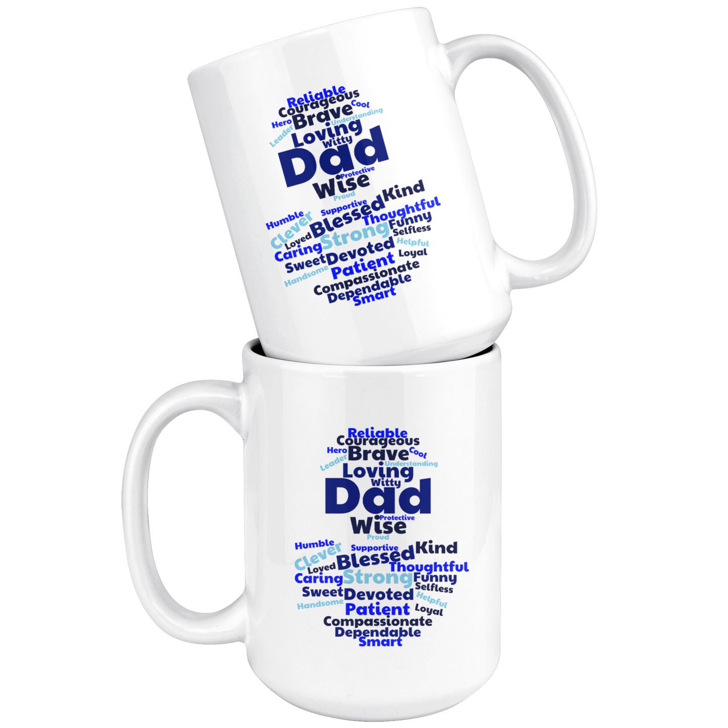 Dad Mug - 'Deep Blue' - Makes a great gift for Birthdays, Christmas, Father's Day or anytime!