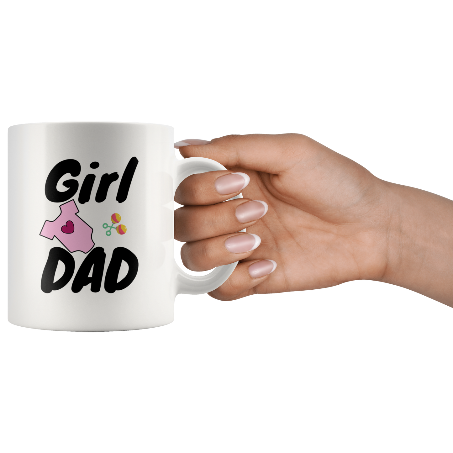 Dad Mug - 'Girl Dad' (Black) - Makes a great gift for Birthdays, Christmas, Father's Day or anytime!