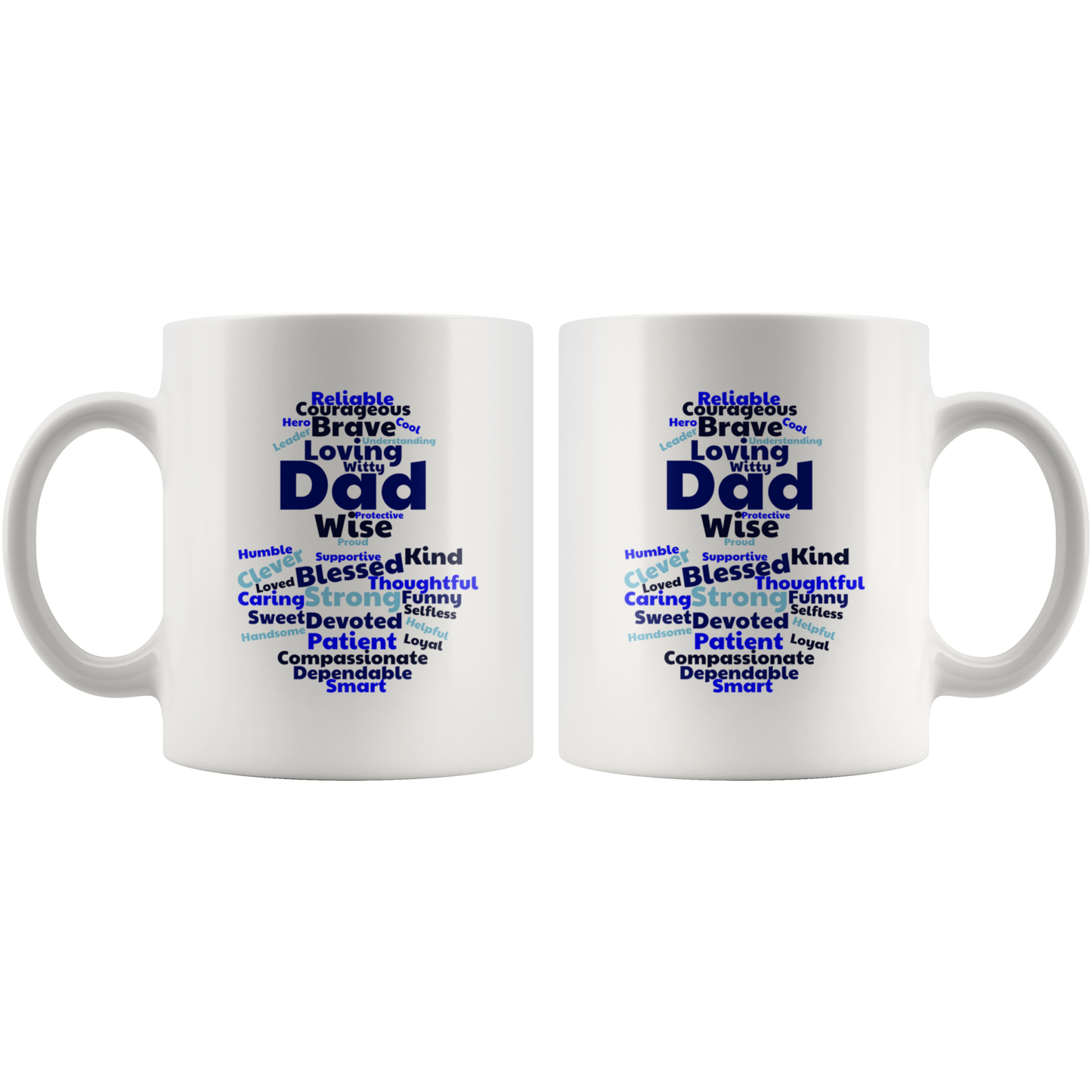 Dad Mug - 'Deep Blue' - Makes a great gift for Birthdays, Christmas, Father's Day or anytime!